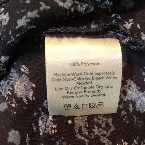 Eddie Bauer Sheer Long Sleeve Blue Floral Tunic Blouse Size XS - Picture 11 of 11